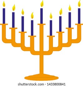 Hanukkah candles icon isolated. Jewish Festival of Lights celebration, Happy Hanukkah holiday greeting card vector illustration