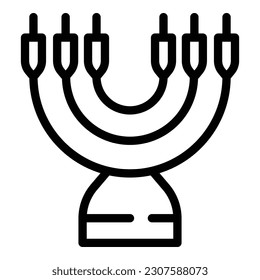 Hanukkah candles icon outline vector. Israel jewish. Card party