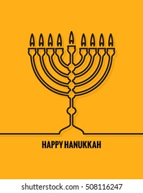 Hanukkah Candles  Line Background