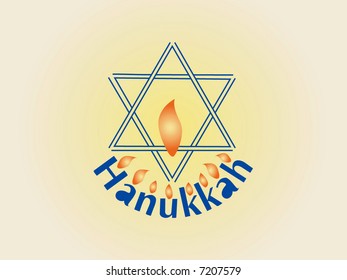 Hanukkah candles with a star of David