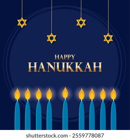 Hanukkah candles with Stars of David decorations Vector