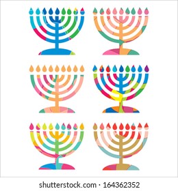 Hanukkah candles. Vector illustration.