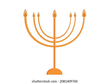 Hanukkah.  Candlestick in a flat style. Vector graphics.