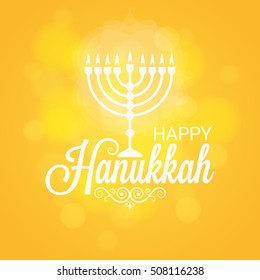 Hanukkah Card Sun Lights Background