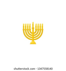 Hanukkah cartoon icon on a white background