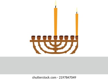Hanukkah cartoons set. Cute clipart collection of cartoon Hanukkah symbols with smiling faces. Happy Hanukkah banner, template for your design. Hanukkah is a Jewish holiday. Greeting Card with Menorah
