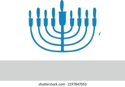 Hanukkah cartoons set. Cute clipart collection of cartoon Hanukkah symbols with smiling faces.Happy Hanukkah banner, template for your design. Hanukkah is a Jewish holiday. Greeting Card with Menorah,