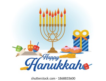 Hanukkah celebration. Hanukkah celebration isolated on white background