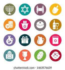 Hanukkah celebration vector icon set