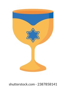 hanukkah chalice with star illustration isolated