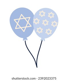 hanukkah character balloons illustration isolated