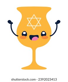hanukkah character chalice illustration isolated