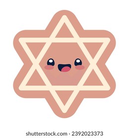 hanukkah character david star illustration isolated