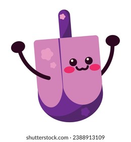 hanukkah character kawaii dreidel illustration