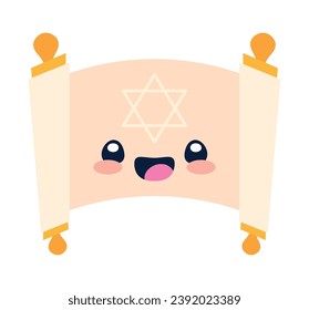 hanukkah character scroll torah illustration isolated