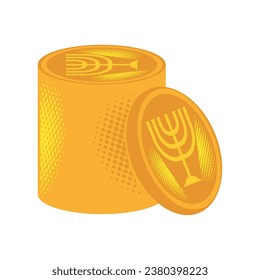 hanukkah coins stack illustration isolated