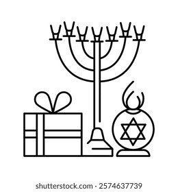 Hanukkah color icon. Judaism religion.Sign for web page, mobile app, button, logo. Vector isolated button. Editable stroke.