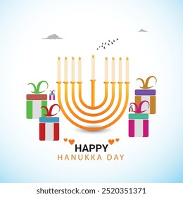 Hanukkah colorful Social media post design