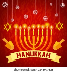 Hanukkah concept background. Cartoon illustration of hanukkah vector concept background for web design