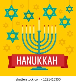 Hanukkah concept background. Flat illustration of hanukkah vector concept background for web design