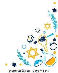 hanukkah corner template illustration design