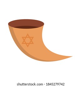 hanukkah, cornucopia judaism culture symbol flat icon vector illustration