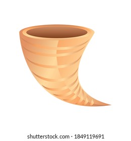hanukkah, cornucopia judaism culture symbol flat icon vector illustration