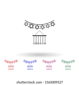 Hanukkah craft multi color icon. Simple glyph, flat vector of hanukkah icons for ui and ux, website or mobile application