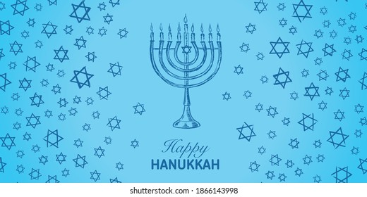 Hanukkah, David stars. Vector illustration.