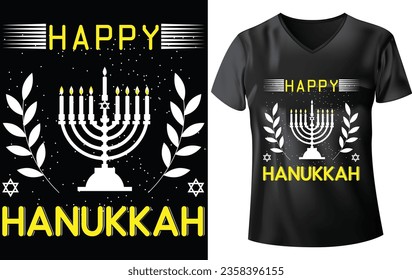 HANUKKAH DAY T-SHIRT DESIGN, HAPPY HANUKKAH