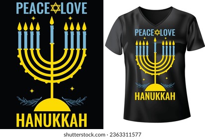 HANUKKAH DAY T-SHIRT DESIGN, REACE LOVE HANUKKAH