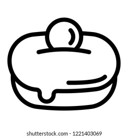 Hanukkah donut icon. Outline hanukkah donut vector icon for web design isolated on white background