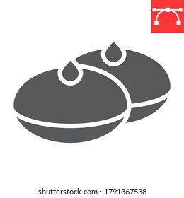 Hanukkah doughnut glyph icon, bakery and dessert, hanukkah donut sign vector graphics, editable stroke solid icon, eps 10
