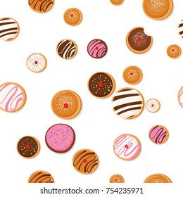 Hanukkah doughnut , Jewish holiday symbol. sweet traditional bake. vector illustration greeting card