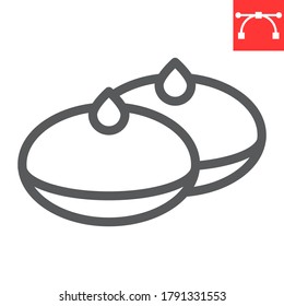 Hanukkah doughnut line icon, bakery and dessert, hanukkah donut sign vector graphics, editable stroke linear icon, eps 10