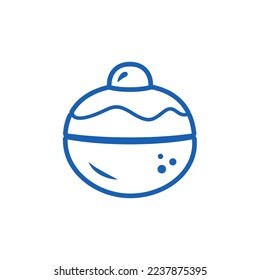 Hanukkah Doughnut (sufganiya) linear icon. Outline donut silhouette. Monochrome logo, vector design element for Jewish holidays