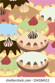 Hanukkah doughnut, Traditional Jewish holiday food.A Vector illustration of Sufganiyah.