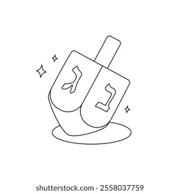 Hanukkah dreidel colouring book isolated . Spinning wooden toy for children with letters on four sides. Traditional Jewish holiday game. vector illustration in cartoon style.