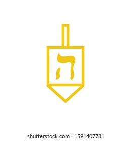 hanukkah dreidel flat icon, vector illustration
