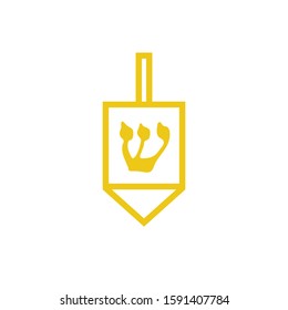 hanukkah dreidel flat icon, vector illustration