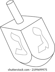 Hanukkah Dreidel Isolated Coloring Page For Kids