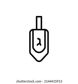 Hanukkah dreidel line color icon. Isolated vector element. Outline pictogram for web page, mobile app, promo