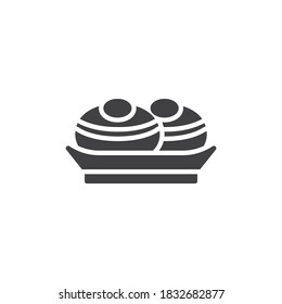 Hanukkah food doughnuts vector icon. filled flat sign for mobile concept and web design. Jewish donut glyph icon. Symbol, logo illustration. Vector graphics