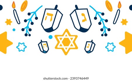 hanukkah frame with dreidel illustration