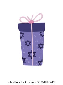 Hanukkah Gift Box Over White