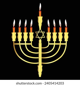 Hanukkah graphic illustration, gradient color and digital art.