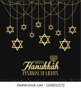 Hanukkah greeting card or background. vector illustration.