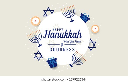 Hanukkah greeting card or background. vector illustration.