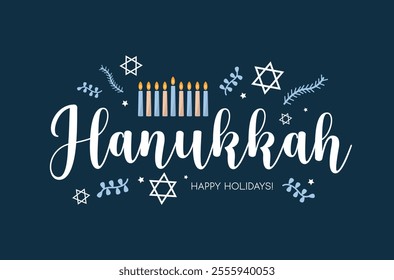 Hanukkah greeting card or background. vector illustration.