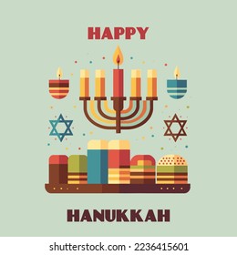 Hanukkah greeting card. Love and Light for Hanukkah  Jewish holiday cards